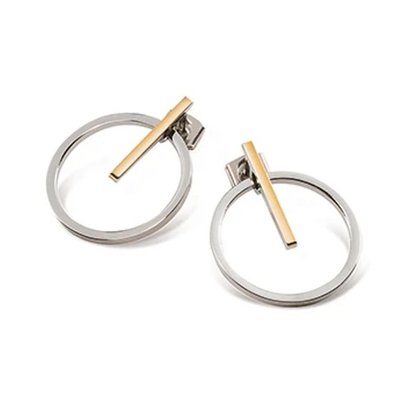 Boccia Titanium Earrings with GEP Bar - 0530-02 - Click Image to Close